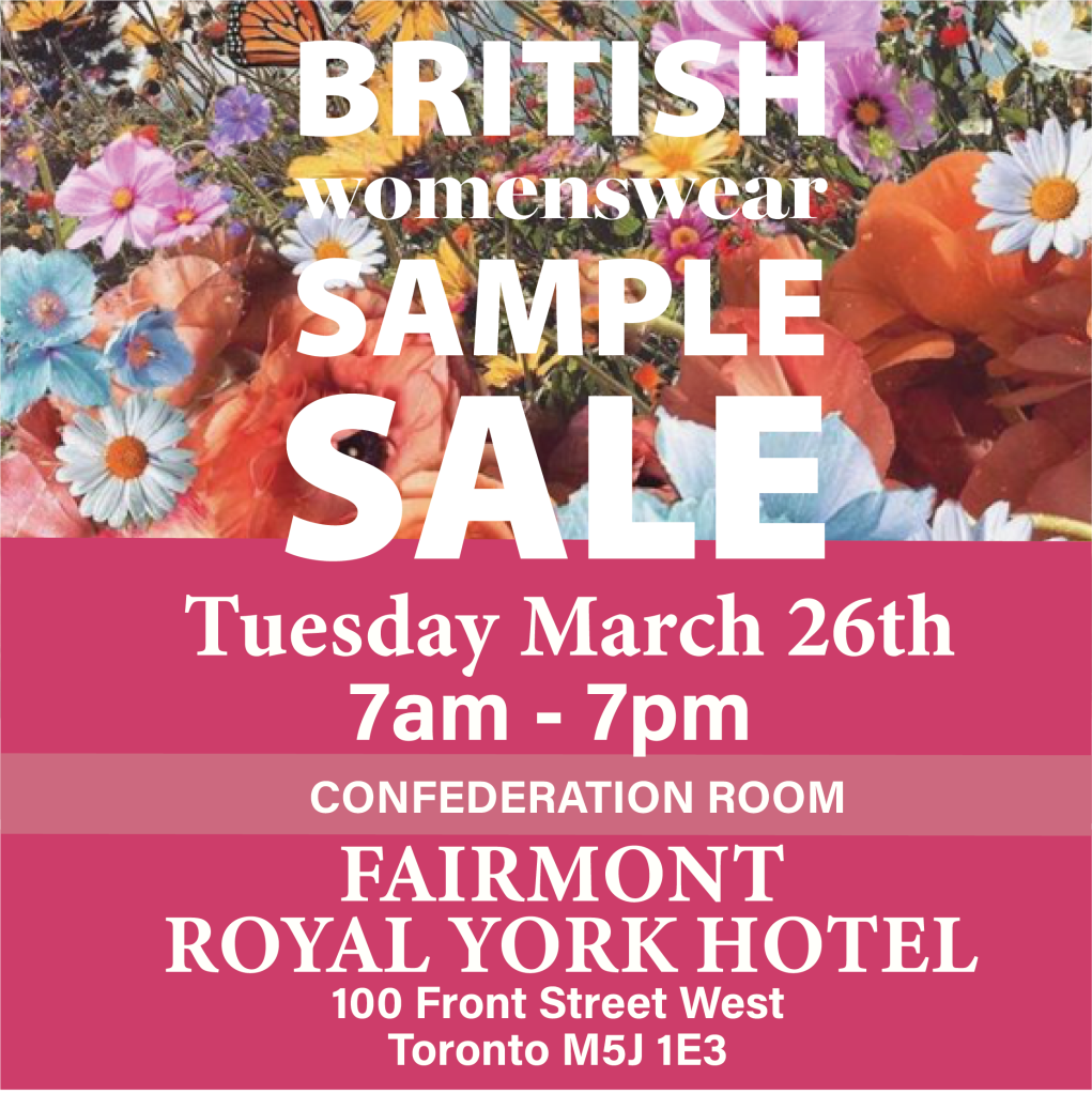 sample sale in Toronto
fashion sale Toronto